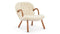 Clam - Clam Chair, White Short Hair Sherpa