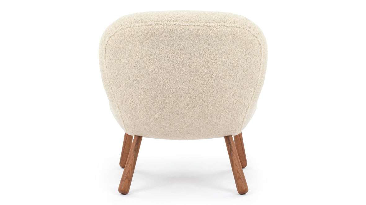 Clam - Clam Chair, White Short Hair Sherpa