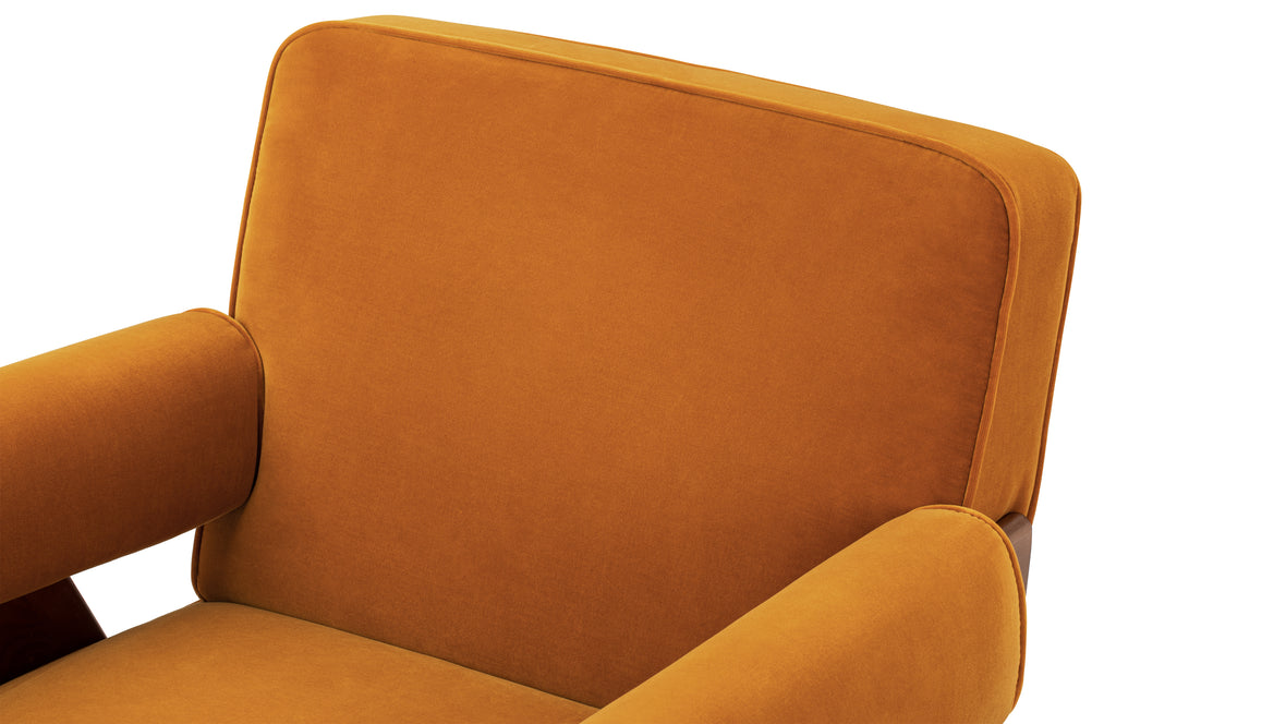 Jeanneret - Jeanneret Lounge Chair, Orange Luxe Velvet