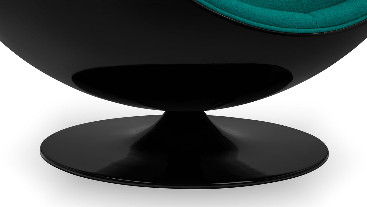 Ball - Ball Chair, Deep Sea Green Wool and Black