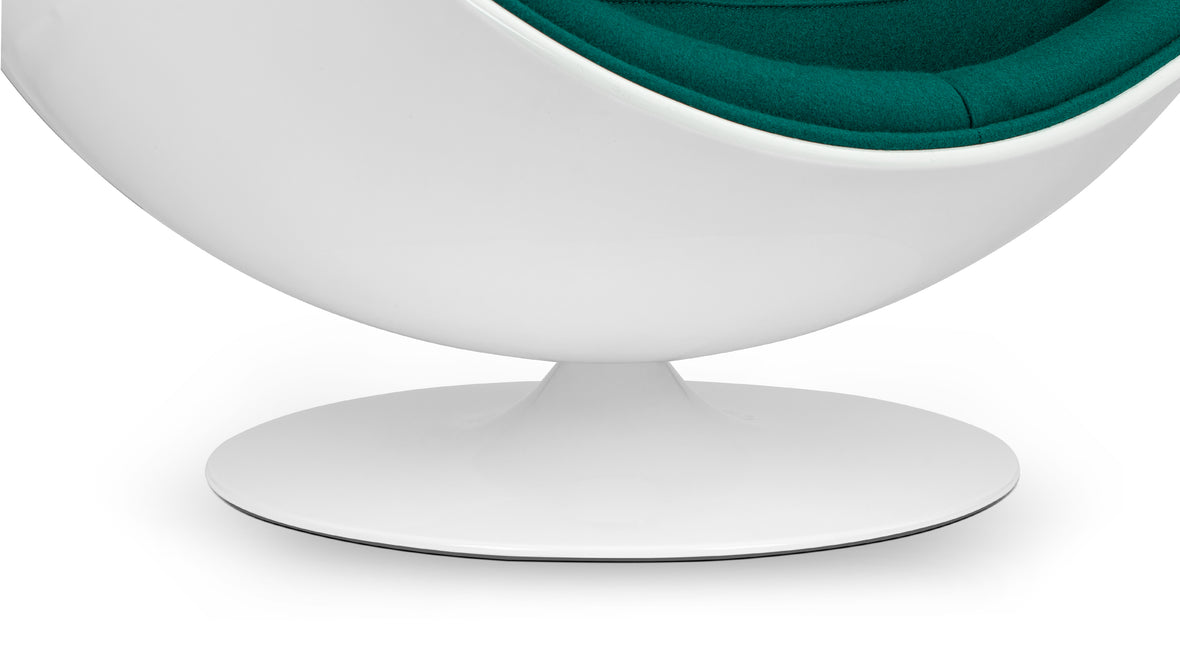 Ball - Ball Chair, Deep Sea Green Wool and White