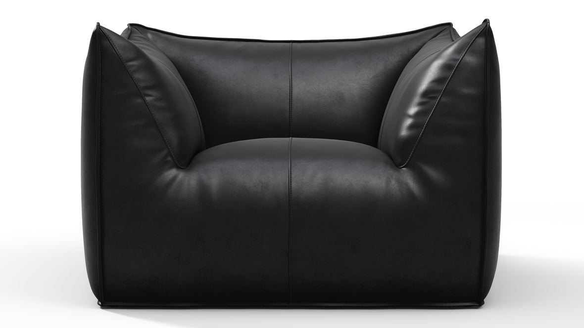 Leandro - Leandro Lounge Chair, Midnight Black Premium Leather