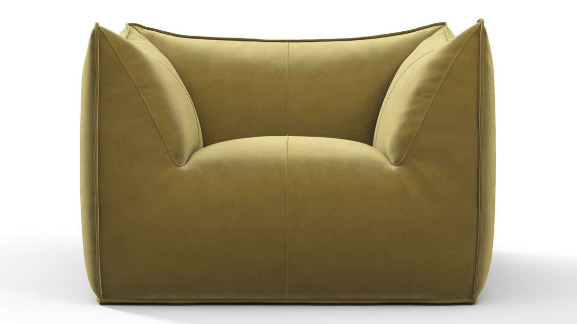 Leandro - Leandro Lounge Chair, Olive Gold Velvet