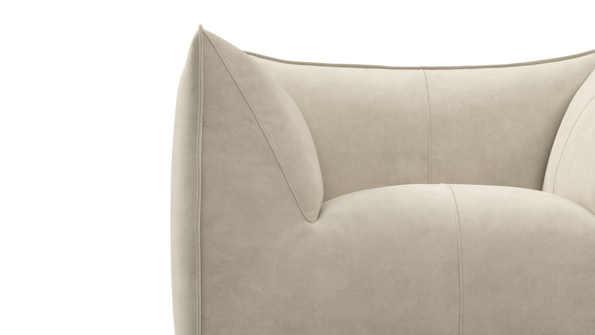 Leandro - Leandro Lounge Chair, Eggshell Vegan Suede