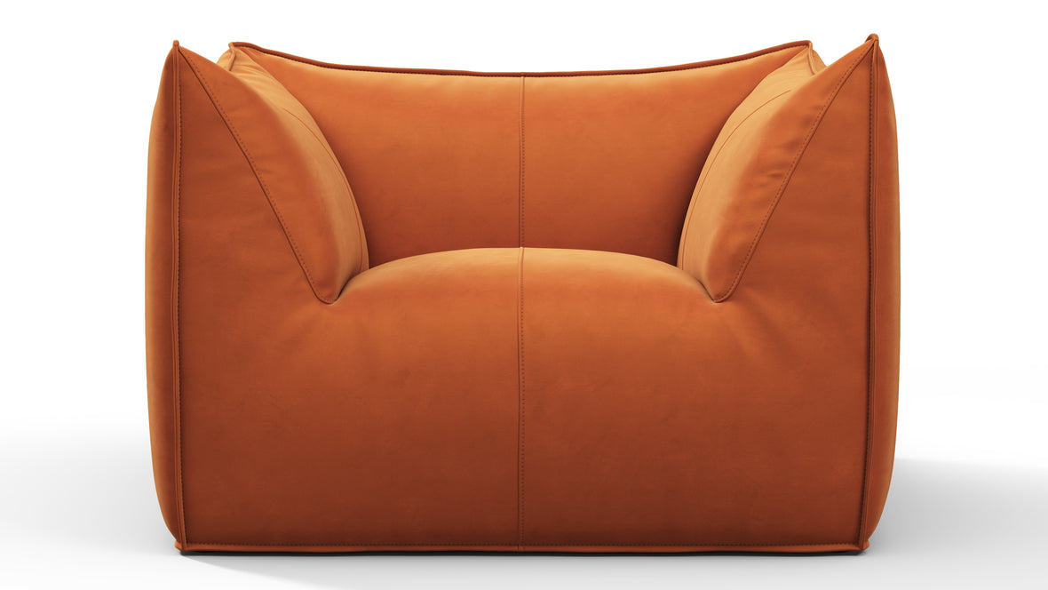 Leandro - Leandro Lounge Chair, Apricot Velvet