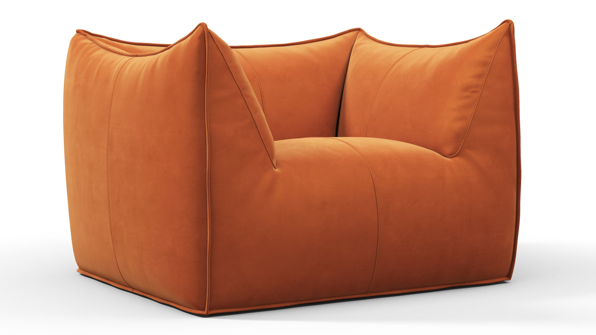 Leandro - Leandro Lounge Chair, Apricot Velvet