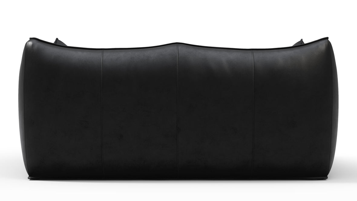 Leandro - Leandro Two Seater Sofa, Midnight Black Premium Leather