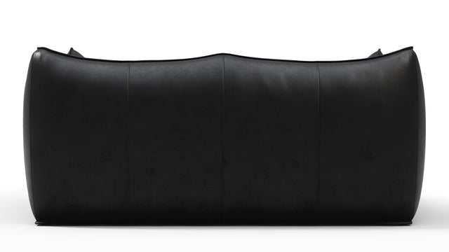 Leandro - Leandro Two Seater Sofa, Midnight Black Premium Leather