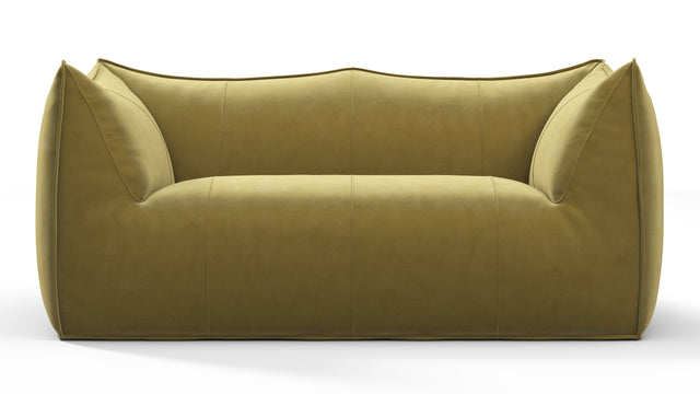 Leandro - Leandro Two Seater Sofa, Olive Gold Velvet