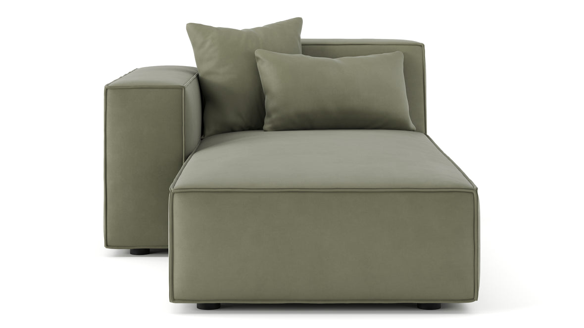 Arles - Arles Module, Left Chaise, Sage Vegan Suede