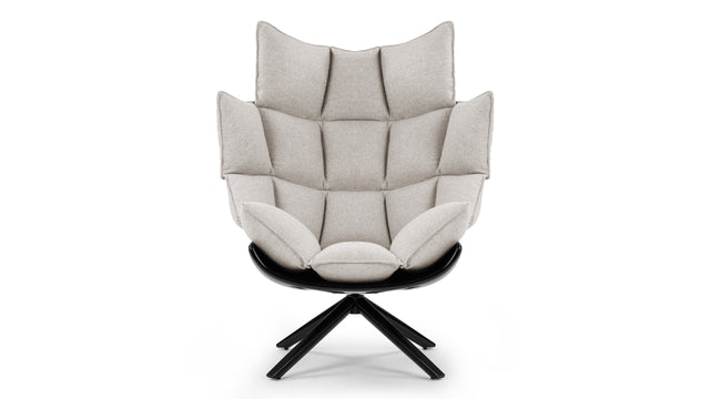 Buccia - Buccia High Back Lounge Chair, Wheat Gray Cashmere Wool