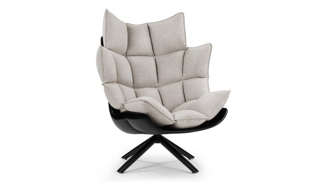 Buccia - Buccia High Back Lounge Chair, Wheat Gray Cashmere Wool