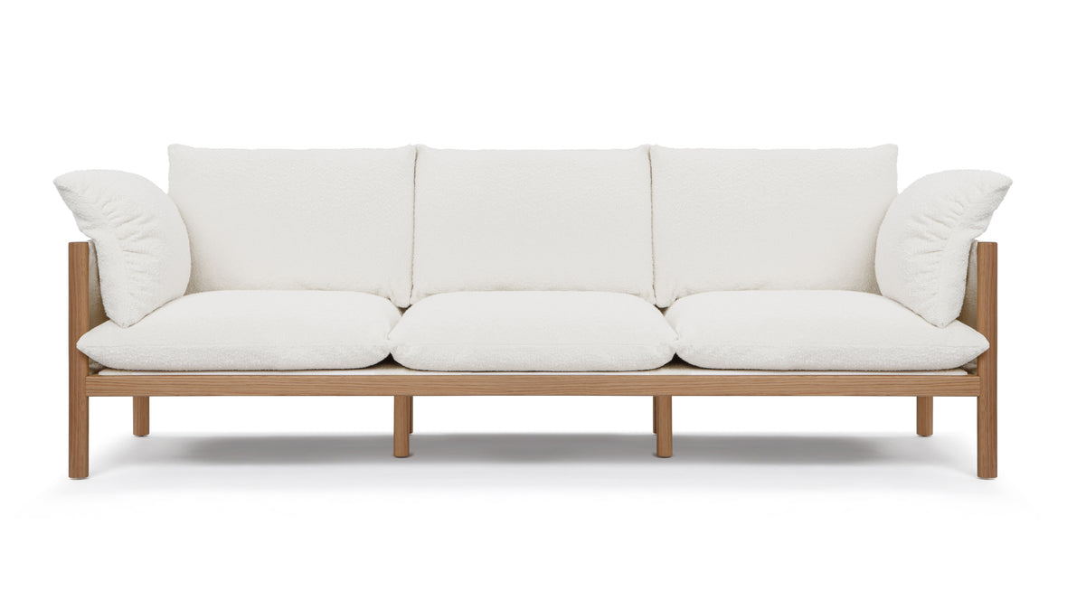 Coombe - Coombe Sofa, Eggshell Boucle and Oak