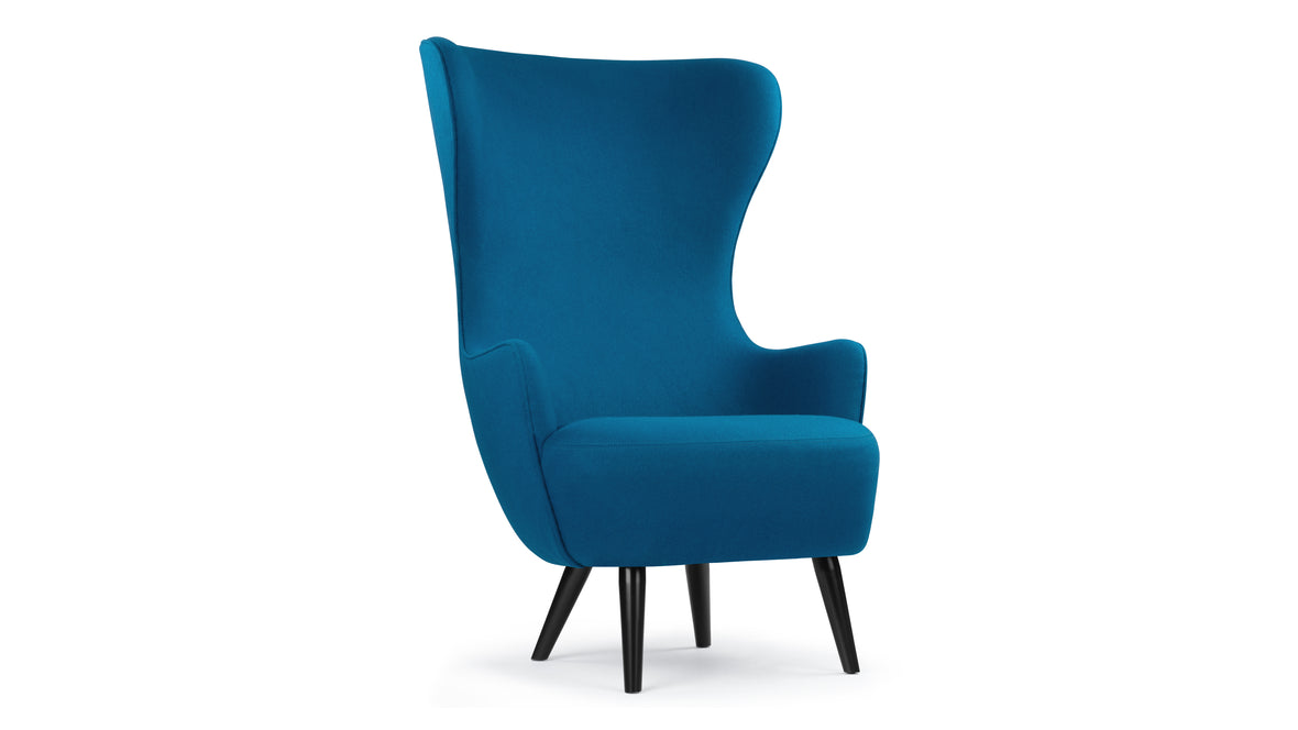 Islay - Islay Wingback Chair, Indigo Blue Wool