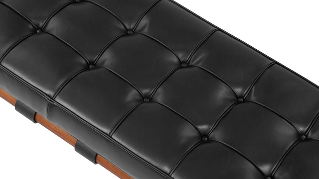 Manhattan - Manhattan Two Seater Bench, Midnight Black Premium Leather