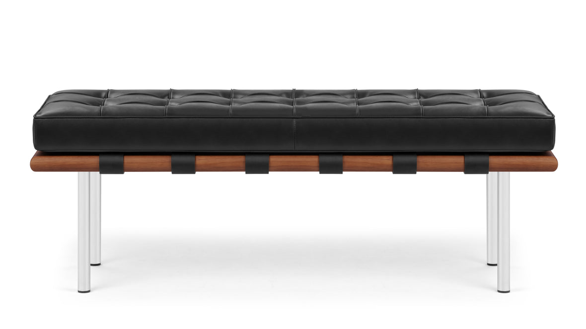 Manhattan - Manhattan Two Seater Bench, Midnight Black Premium Leather