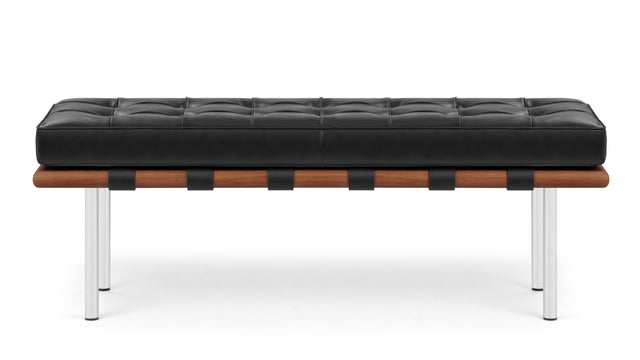 Manhattan - Manhattan Two Seater Bench, Black Premium Leather