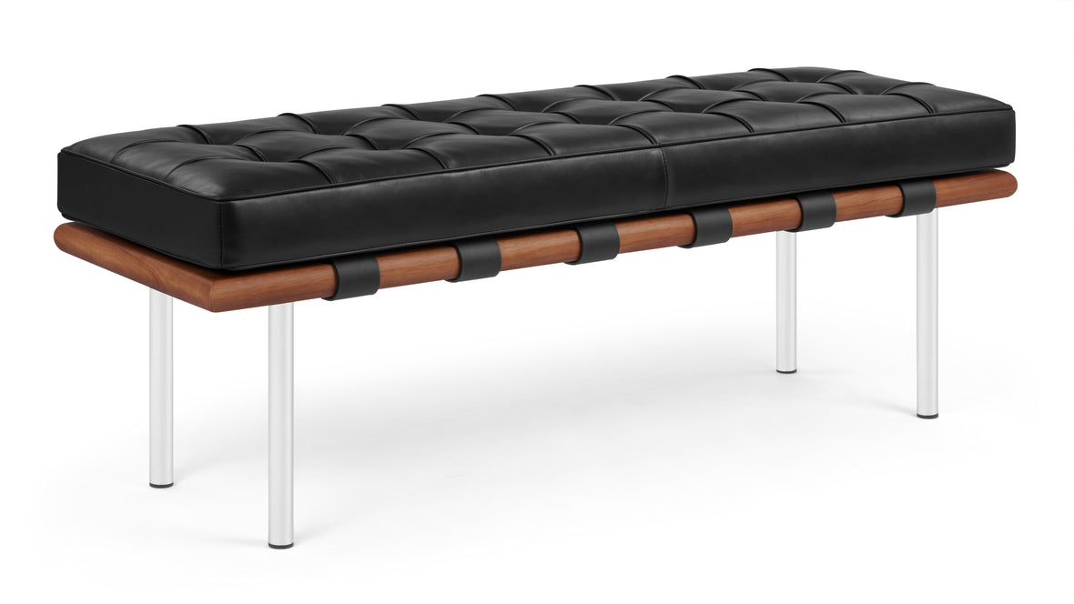 Manhattan - Manhattan Two Seater Bench, Black Premium Leather