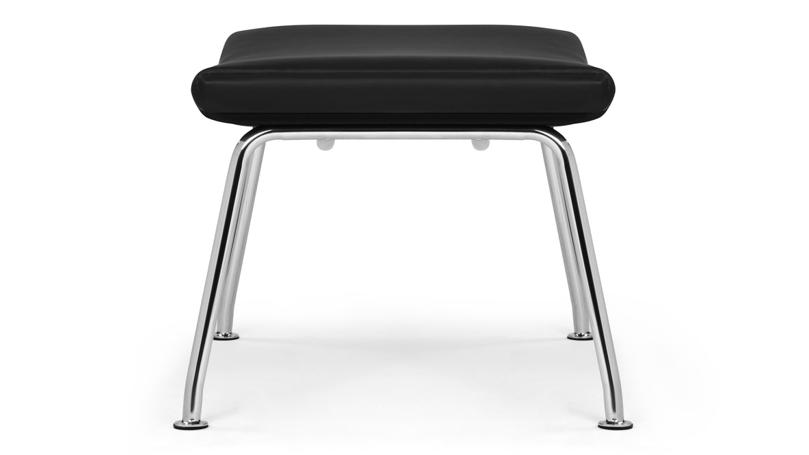 CH445 - CH445 Ottoman, Black Premium Leather