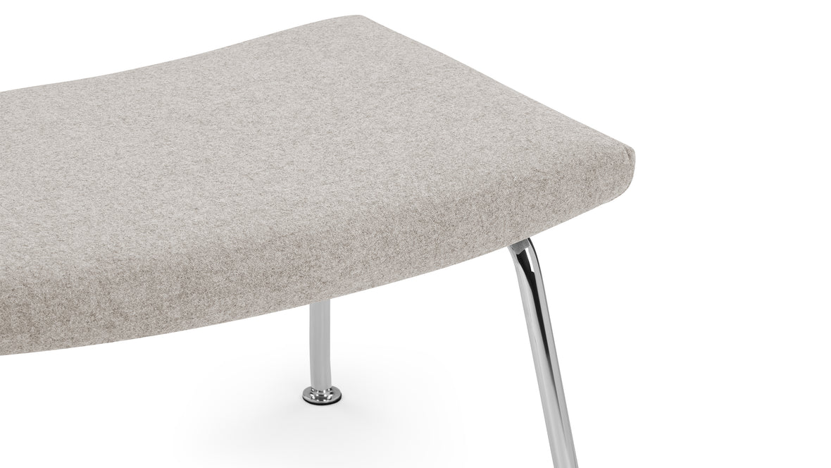 CH445 - CH445 Ottoman, Wheat Gray Cashmere Wool