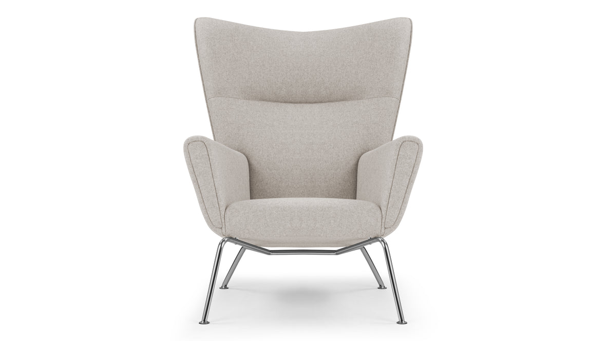 CH445 - CH445 Wing Chair, Wheat Gray Cashmere Wool