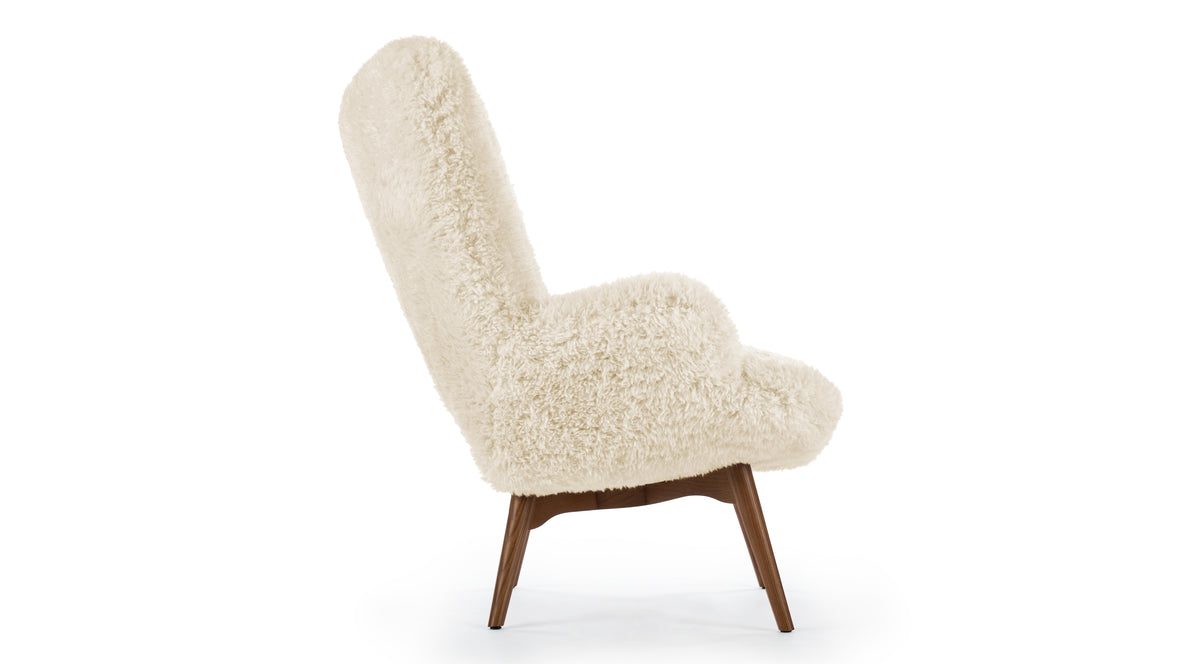 Silhouette - Silhouette Armchair, White Long Hair Sherpa