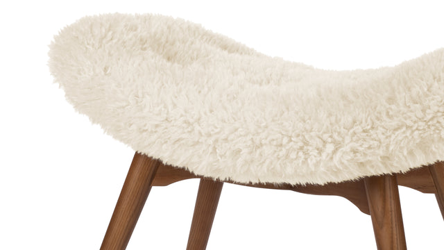 Silhouette - Silhouette Ottoman, White Long Hair Sherpa