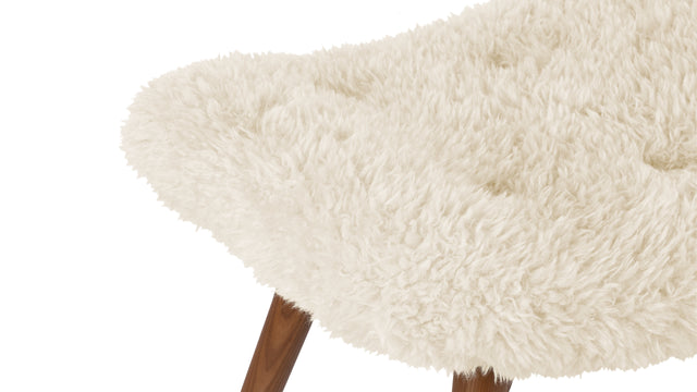 Silhouette - Silhouette Ottoman, White Long Hair Sherpa