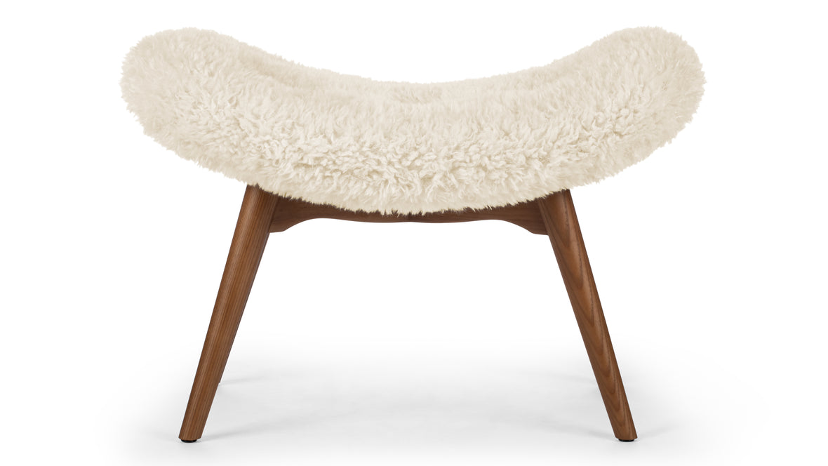 Silhouette - Silhouette Ottoman, White Long Hair Sherpa