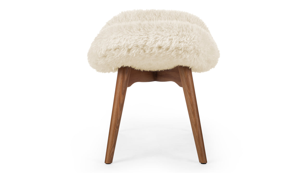 Silhouette - Silhouette Ottoman, White Long Hair Sherpa