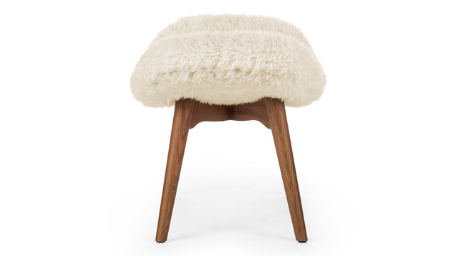 Silhouette - Silhouette Ottoman, White Long Hair Sherpa