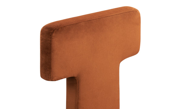 Vesper - Vesper Side Chair, Burnt Orange Velvet