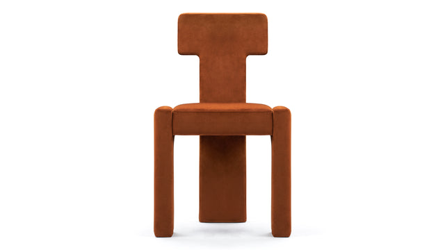 Vesper - Vesper Side Chair, Burnt Orange Velvet