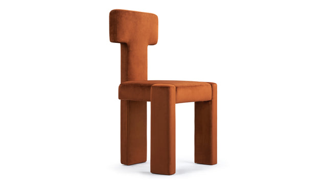 Vesper - Vesper Side Chair, Burnt Orange Velvet