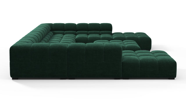 Tufted - Tufted Sectional, U Shape, Forest Green Chenille