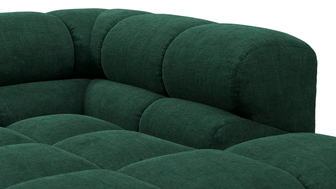 Tufted - Tufted Sectional, Small L, Left, Forest Green Chenille