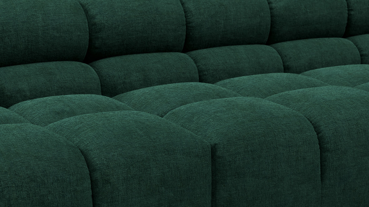 Tufted - Tufted Sectional, Extra Large Sofa, Forest Green Chenille