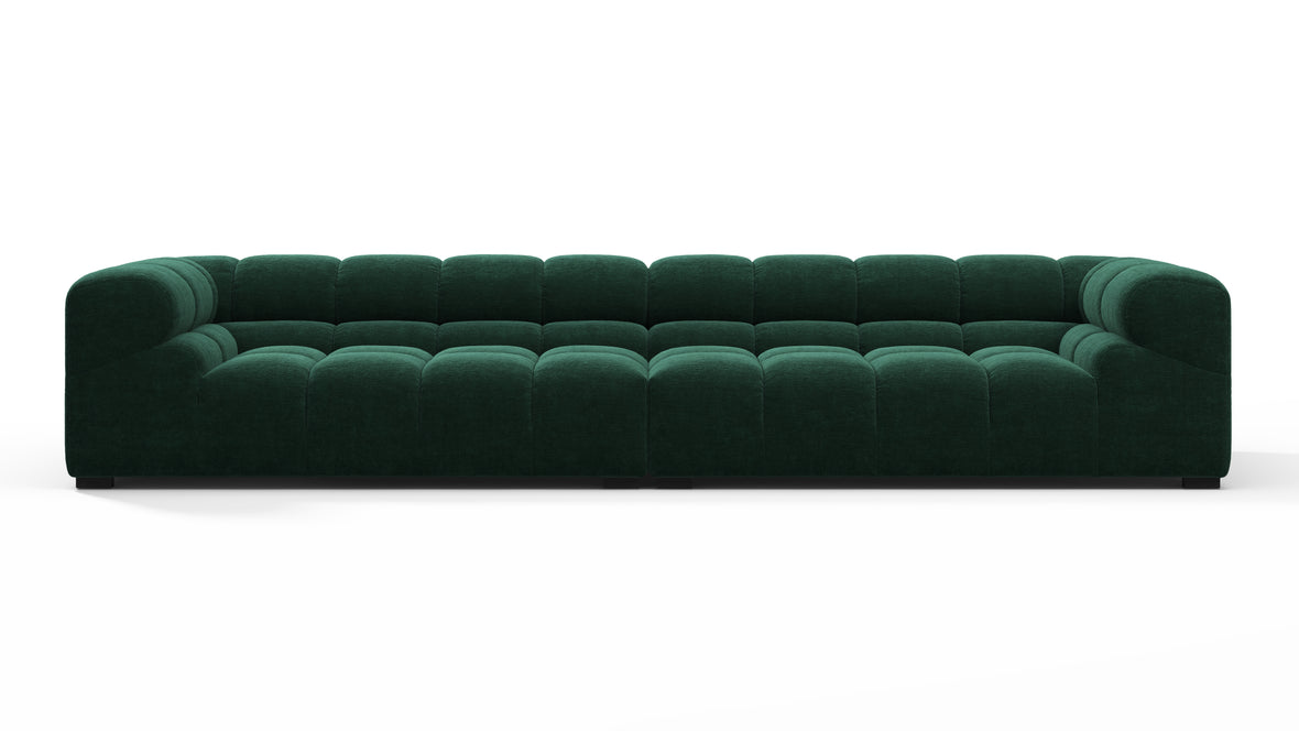 Tufted - Tufted Sectional, Extra Large Sofa, Forest Green Chenille