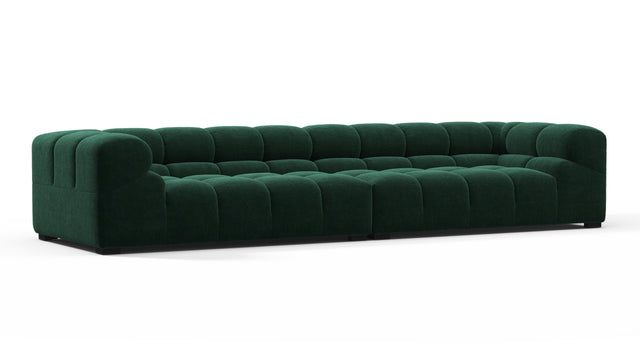 Tufted - Tufted Sectional, Extra Large Sofa, Forest Green Chenille