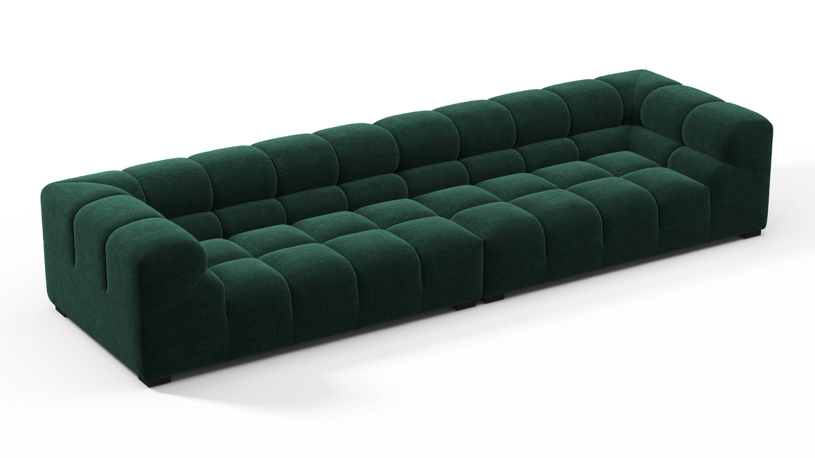 Tufted - Tufted Sectional, Extra Large Sofa, Forest Green Chenille