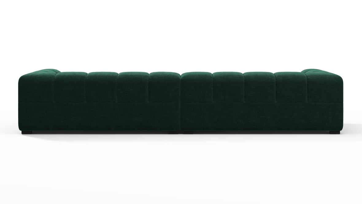 Tufted - Tufted Sectional, Extra Large Sofa, Forest Green Chenille