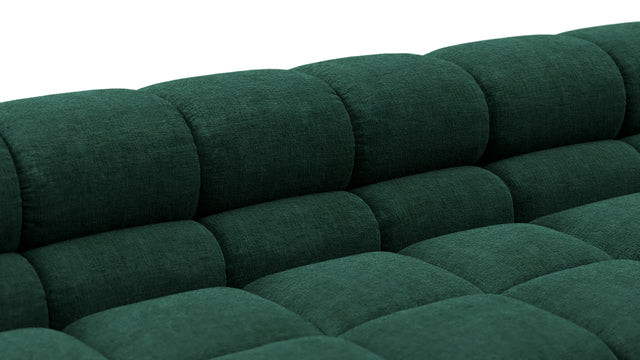 Tufted - Tufted Sectional, Extra Deep Sofa, Forest Green Chenille