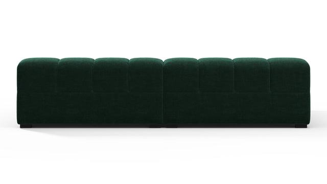 Tufted - Tufted Sectional, Extra Deep Sofa, Forest Green Chenille