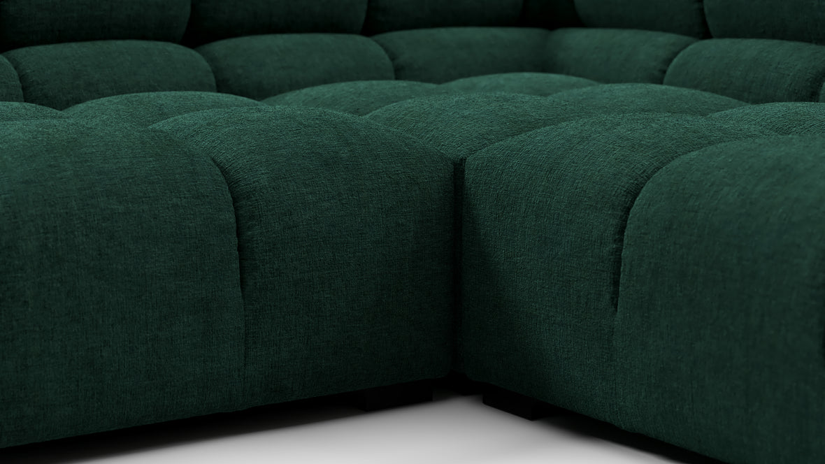 Tufted - Tufted Sectional, Large Right Corner, Forest Green Chenille