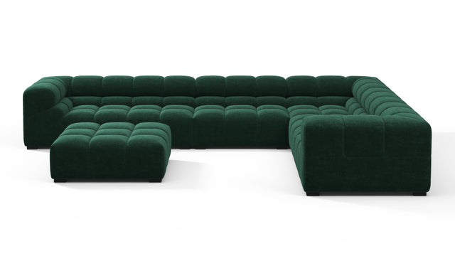 Tufted - Tufted Sectional, Large Right Corner, Forest Green Chenille