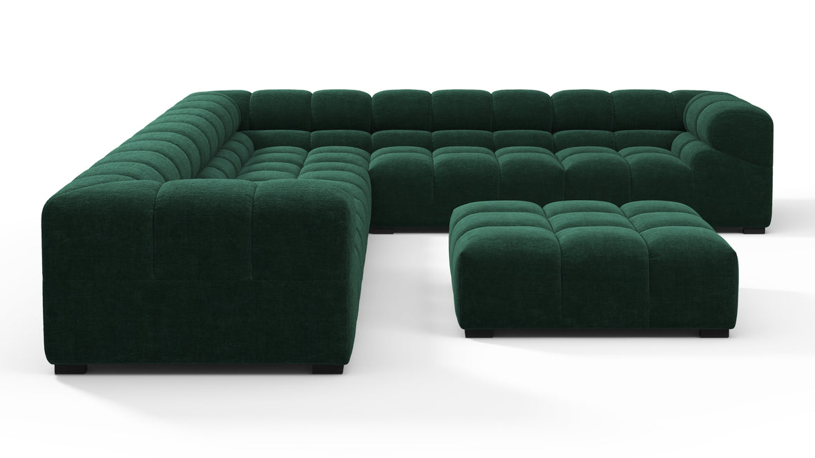 Tufted - Tufted Sectional, Large Right Corner, Forest Green Chenille