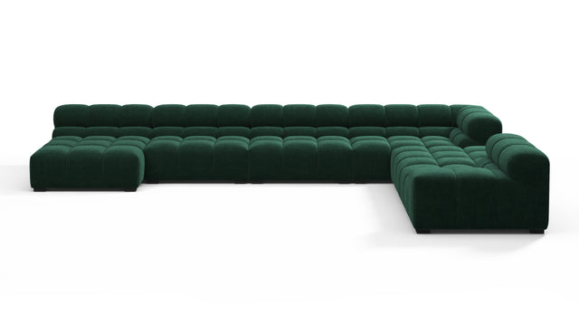 Tufted - Tufted Sectional, Extra Large Right Corner, Forest Green Chenille