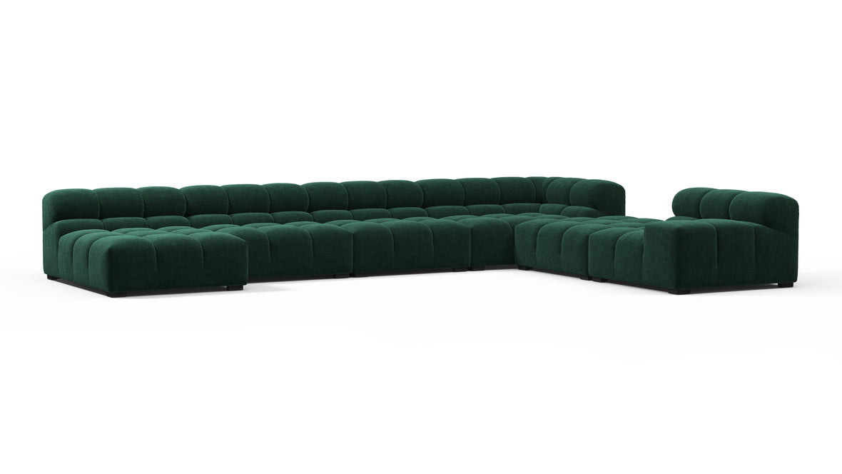 Tufted - Tufted Sectional, Extra Large Right Corner, Forest Green Chenille