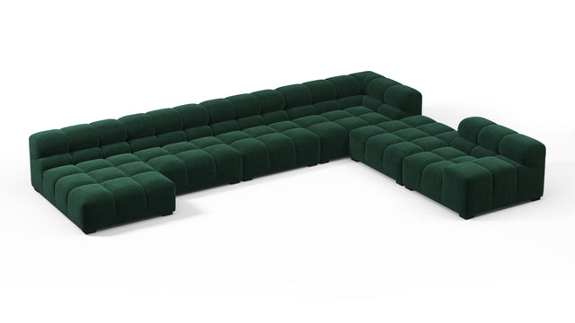 Tufted - Tufted Sectional, Extra Large Right Corner, Forest Green Chenille