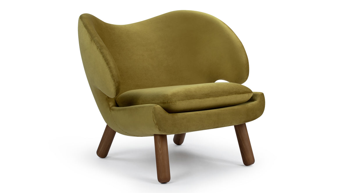 Pelican - Pelican Lounge Chair, Olive Gold Velvet